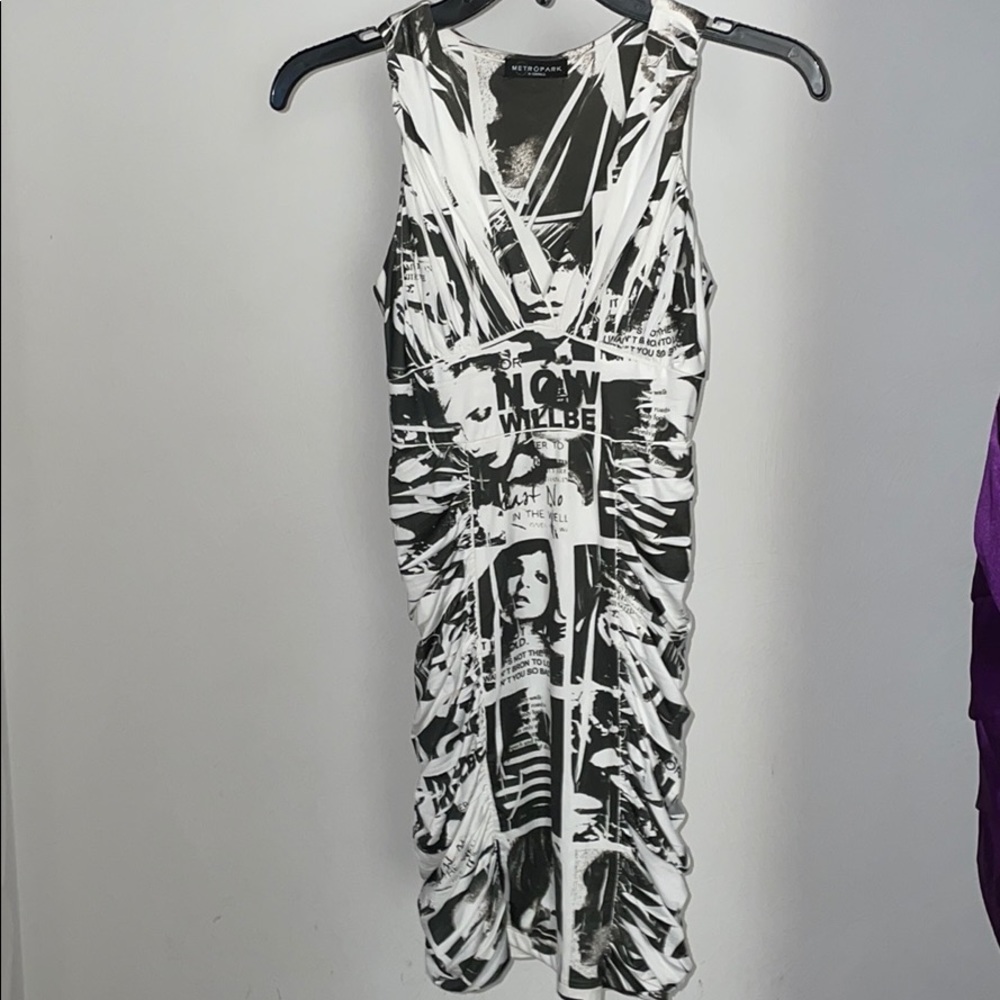 Newspaper Print mini dress worn a handful of times
